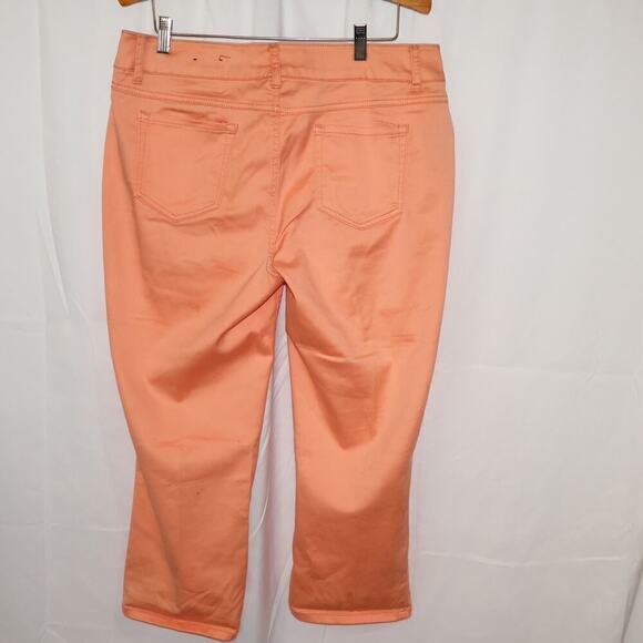 Cato Mango Contemporary Capris Pants Size 16 Front Back Pockets Inseam 23" - Picture 6 of 9